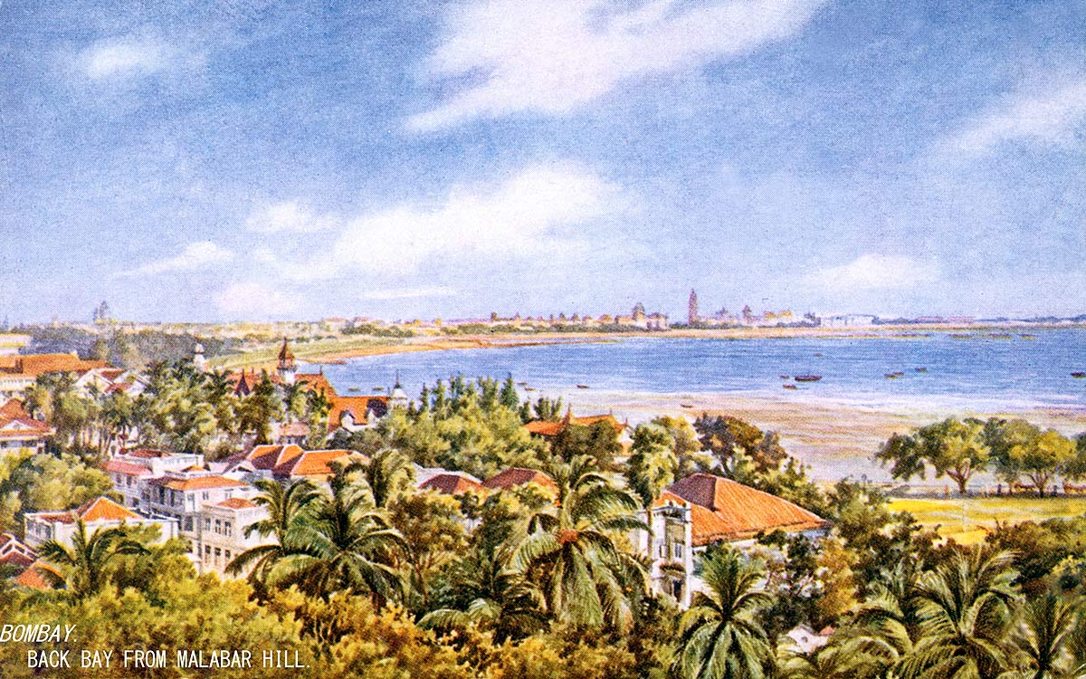 Bombay. Back Bay from Malabar Hill