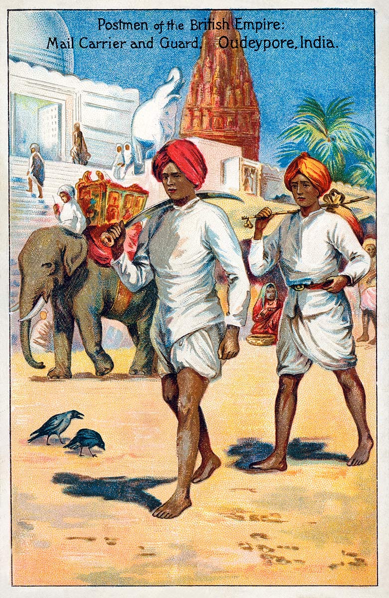Postmen of the British Empire: Mail Carrier and Guard, Oudeypore, India
