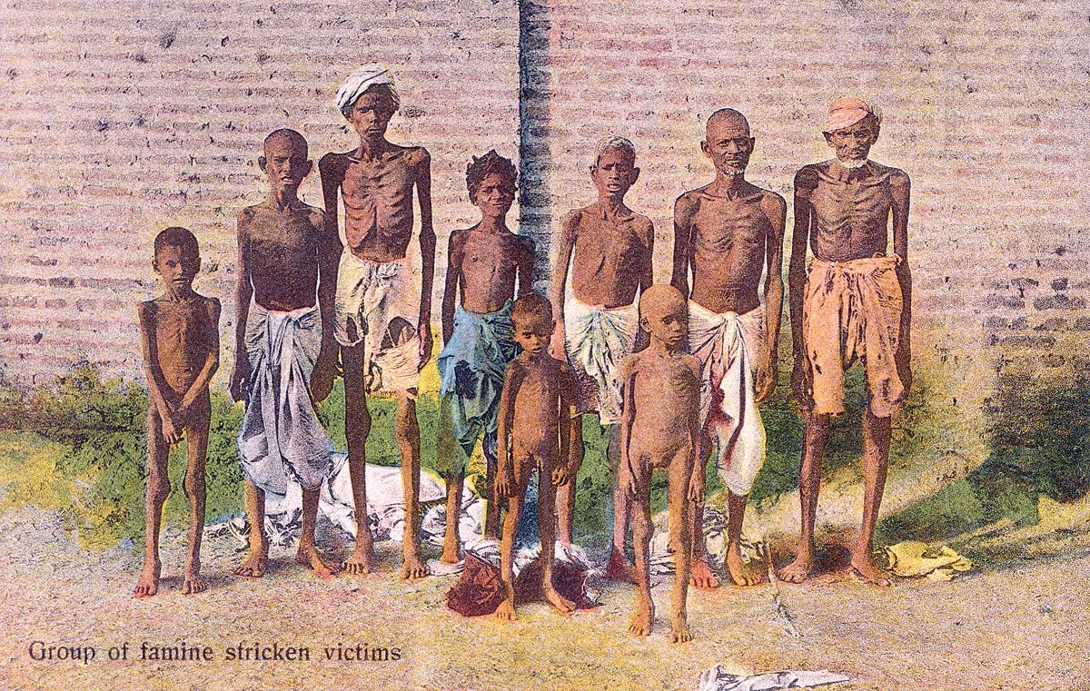 Group of famine stricken victims
