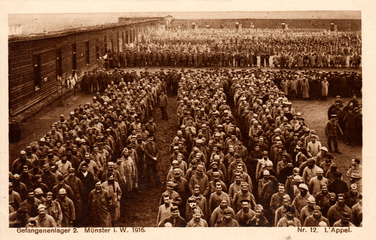 Prisoner of War Camp 2 Munster in Wunsdorf 1916 Roll Call