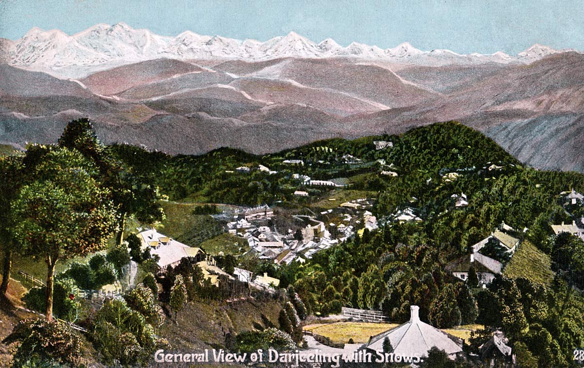 General View of Darjeeling with Snow