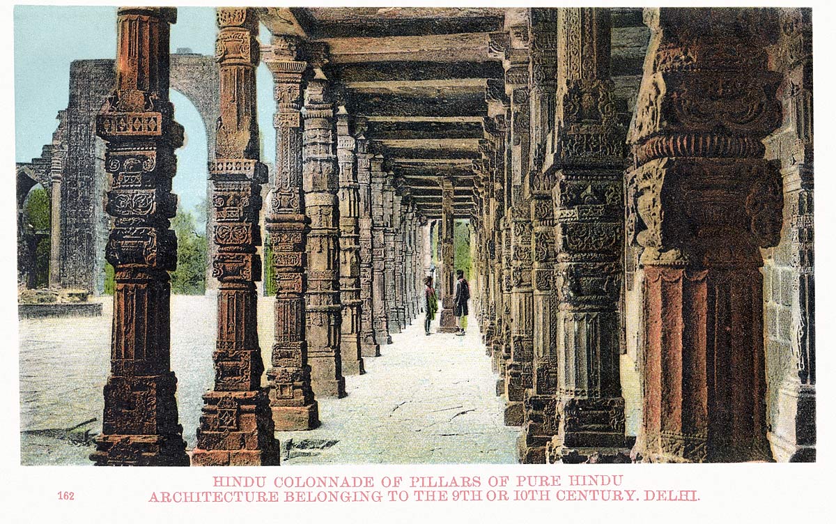 Hindu Colonnade of Pillars of Pure Hindu Architecture Belonging to the 9th of 10th Century, Delhi