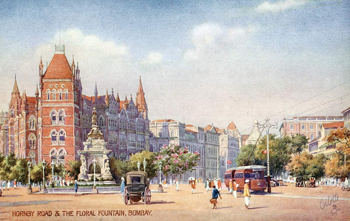 Hornby Road & the Floral Fountain, Bombay [message]