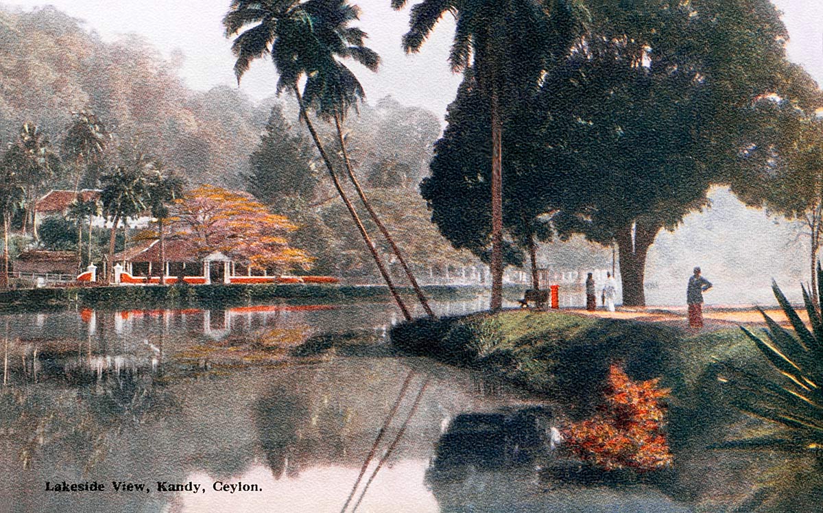 Lakeside View, Kandy, Ceylon.