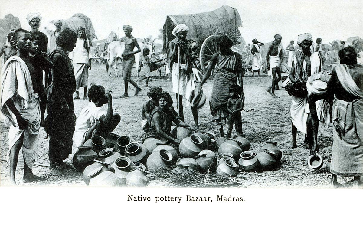 Native pottery Bazaar, Madras
