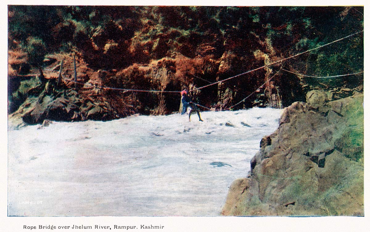 Rope Bridge over Jhelum River, Rampur Kashmir