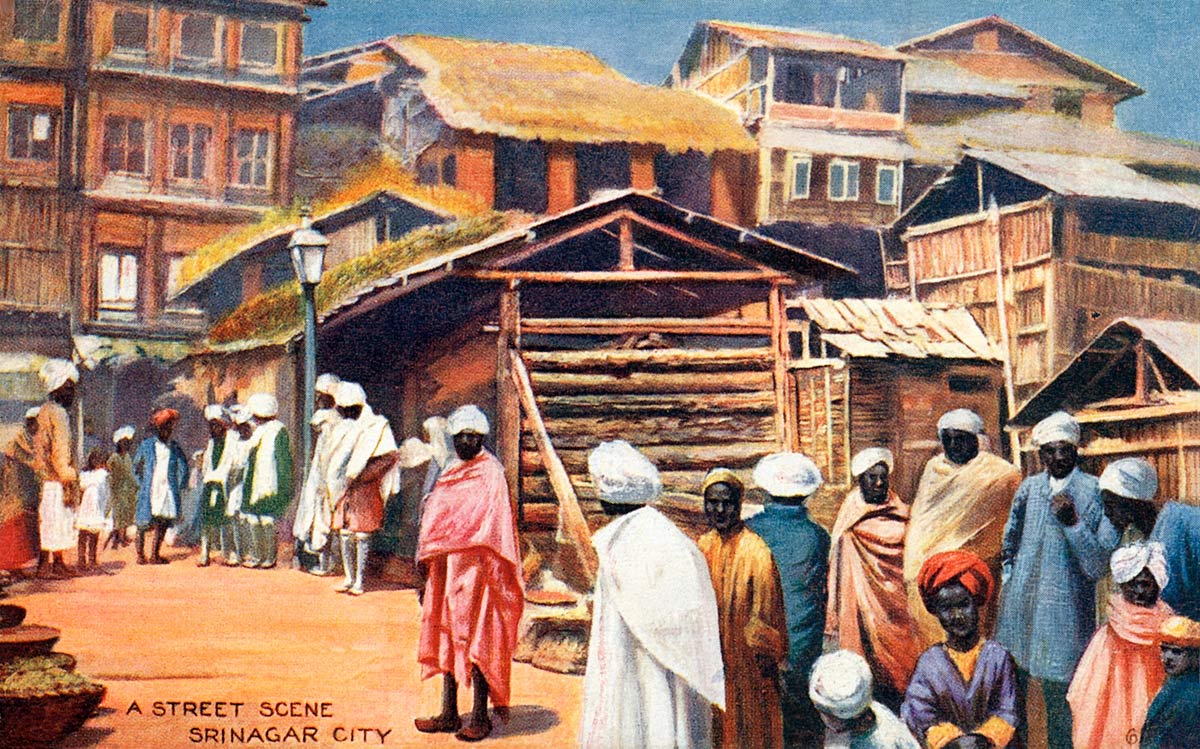 A Street Scene in Srinagar City.