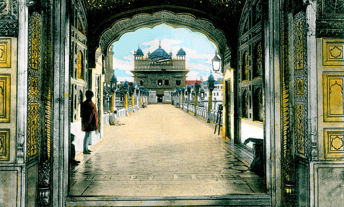 Amritsar. The Golden Temple Gateway and Entrance.