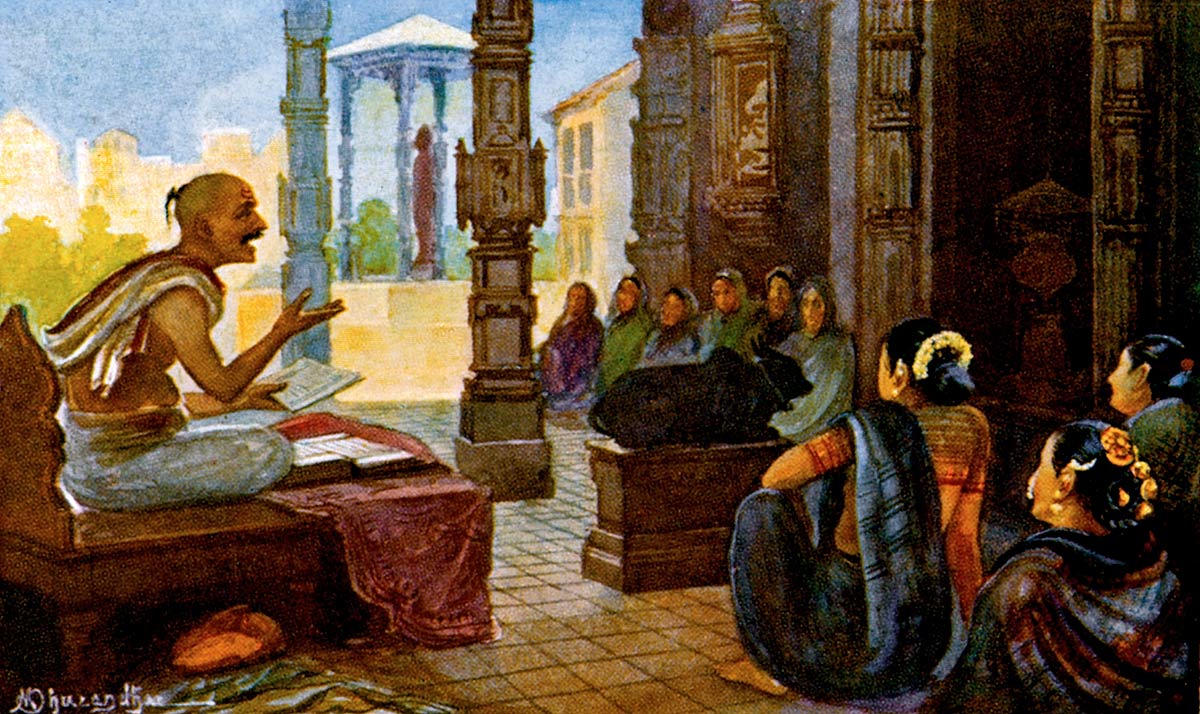 Puran Reading in a Temple