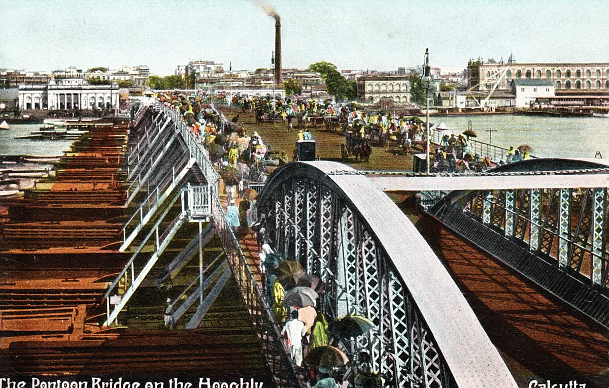 The Pontoon Bridge on the Hooghly. Calcutta.