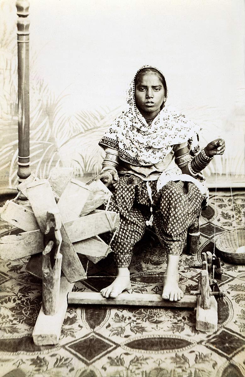 [Woman at loom]