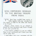 King Emperor's Message to the British Troops from India