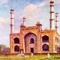 Entrance to Akbar`s Tomb, Agra.