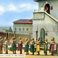 Rangoon Jail - Prisoners carrying out their breakfast